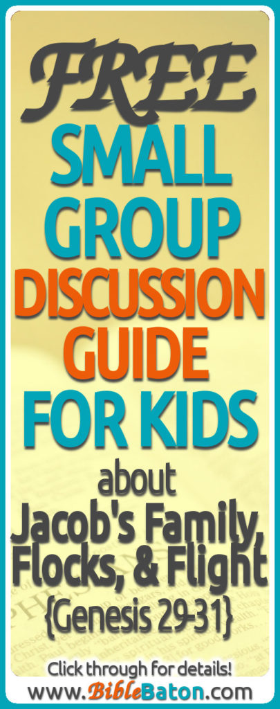 Show your kids that they, personally, can trust God! Use the Bible story of Jacob's family, flocks, & flight to teach kids that God always keeps His promises—and then use this easy Small Group Discussion Guide to help them realize that God's promises are for them, too! Click through to read the Discussion Guide now.