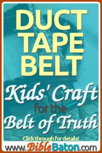 If you're searching for crafts to go with your Bible lessons on the Armor of God, look no further. You won't find a chintzy printable template here. Instead, your kids will create a heavy-duty belt for themselves with this Belt of Truth duct tape craft. Perfect hands-on fun for Sunday School, VBS, or your homeschool Bible time. Click through for craft instructions!
